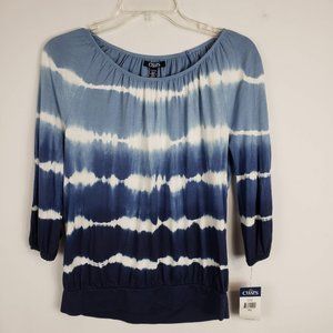 Chaps Tie Dye Pheasant Blouse  Size PS